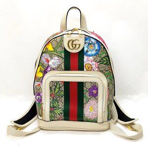 Gucci BackPack Bag Sherry Line Brown PVC mon-687-091325
